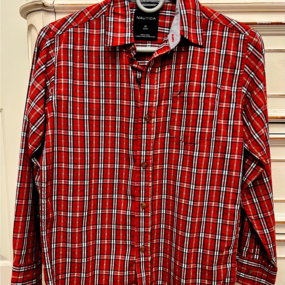 Button up long sleeve, Nautica boys shirt.